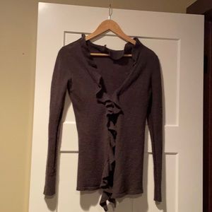Grey flounce cardigan